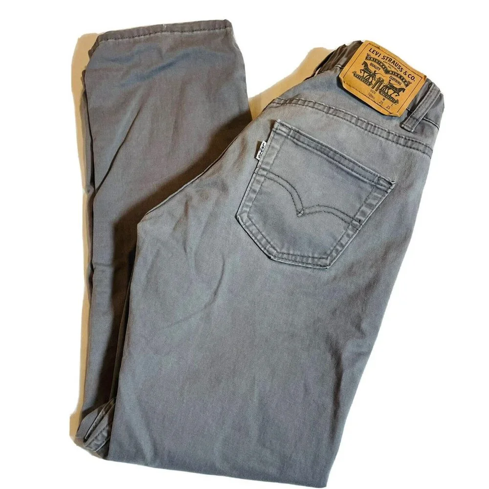 LEVI'S 514 Straight Leg Gray Denim Jeans Boy's Size 10 Reg W25 x L25 - Picture 1 of 11